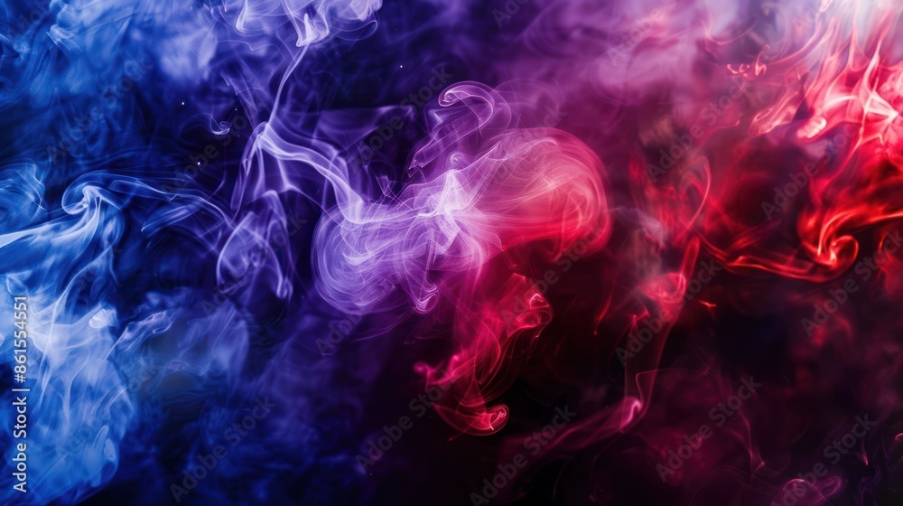 Abstract Smoke Art with Blue and Red Hues Abstract Smoke Art with Blue and Red Hues
