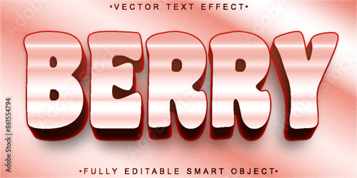 Cartoon Rose Berry Vector Fully Editable Smart Object Text Effect