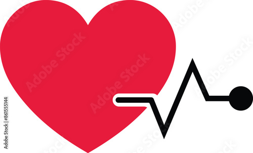 heartbeat pulse icon. Heart icon with a plus. Cardiogram heart icon set. Heart beat background. Heartbeat line with the shape of a heart. heart beat pulse flat icon