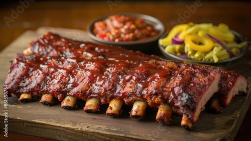 Wallpaper Mural Delicious barbecue ribs served with tangy side dishes. Perfect for a summer cookout or a hearty dinner. Smoky, flavorful, and mouth-watering. Torontodigital.ca