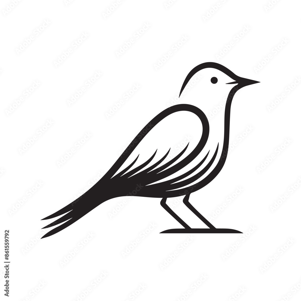 Minimal birds black icon, illustration, vector on white background Minimal birds black icon, illustration, vector on white background