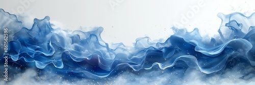 Beautiful background with abstract waves design, panoramic banner, illustration © Iryna