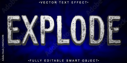 Silver Explode Vector Fully Editable Smart Object Text Effect