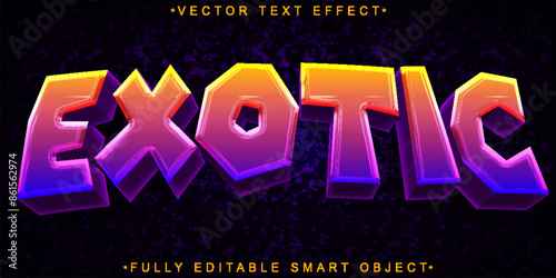 Cartoon Exotic Colorful Vector Fully Editable Smart Object Text Effect
