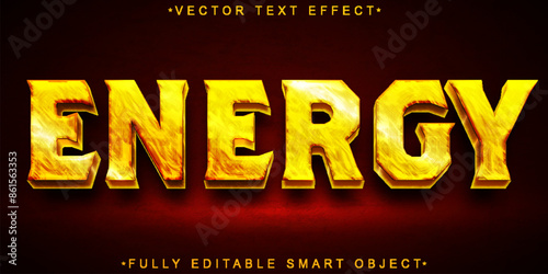 Yellow Orange Darken Energy Vector Fully Editable Smart Object Text Effect