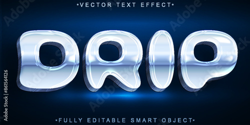 Blue Liquid Water Drip Vector Fully Editable Smart Object Text Effect