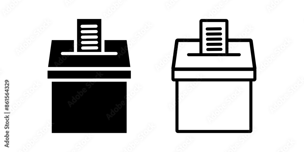 Ballot box icon on white background Ballot box icon on white background