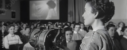 Vintage Teacher Presenting ...