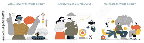 PTSD Prevention in First Responders. Flat Vector Illustration