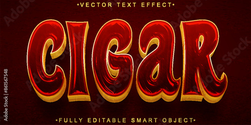 Luxury Rich Man Cigar Vector Fully Editable Smart Object Text Effect