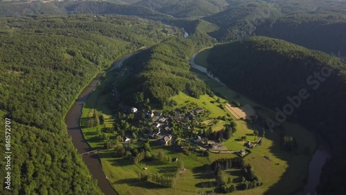 Aerial View of Frahan and Rochehaut, Belgium photo