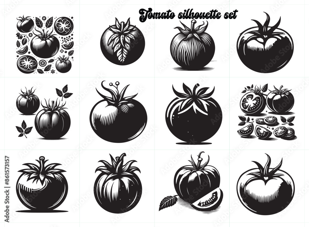 Tomato silhouette vector Icon for design Tomato silhouette vector Icon for design