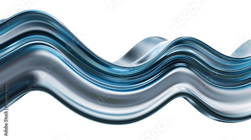 Abstract blue wave fluid isolated on transparent background