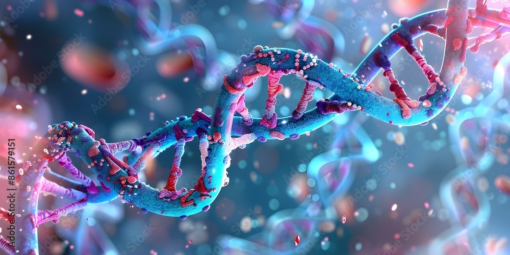 Detailed illustration showing microRNA binding to mRNA and blocking protein translation. Concept Molecular Biology, Gene Regulation, MicroRNA, mRNA, Protein Translation Detailed illustration showing microRNA binding to mRNA and blocking protein translation. Concept Molecular Biology, Gene Regulation, MicroRNA, mRNA, Protein Translation