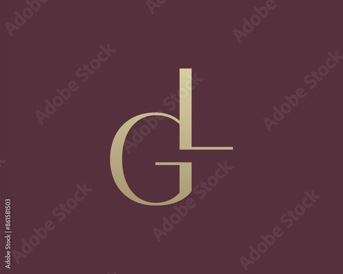 GL or LG letter logo icon design. Classic style luxury initials monogram.