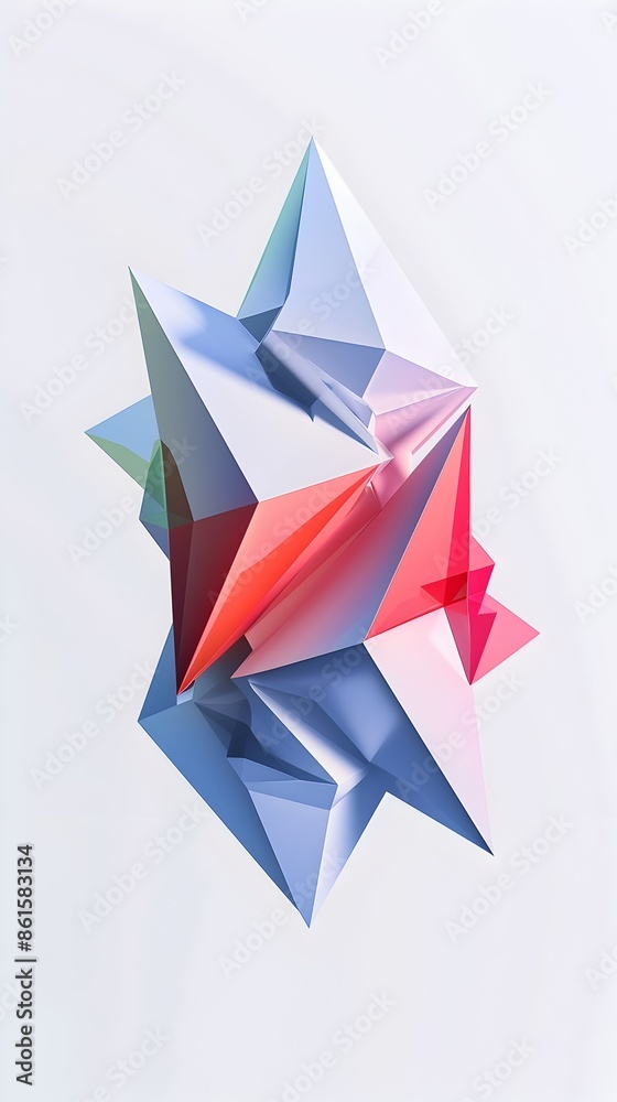 Striking Abstract 3D Geometric Icon for Digital Technology and Innovation Striking Abstract 3D Geometric Icon for Digital Technology and Innovation