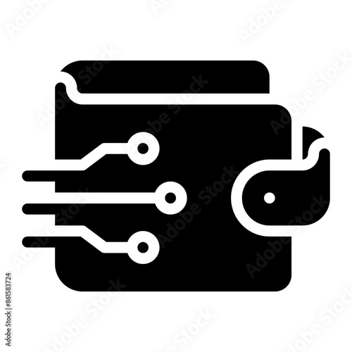 digital wallet glyph icon