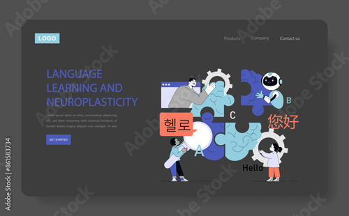 Neuroplasticity. Flat Vector Illustration