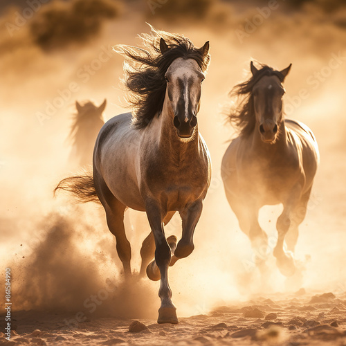  a photo of horse running in field made with generative AI © Hashifuwi