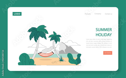 Summer Activities. Flat Vector Illustration