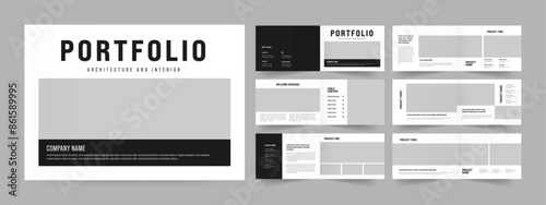 landscape architecture portfolio template and real estate brochure design.