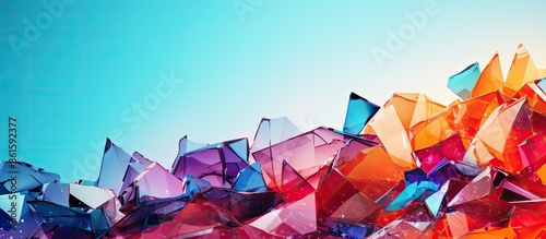 Colorful broken glass fragm...