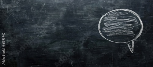 Chalk drawing in speech bub...