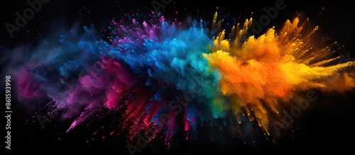 Vibrant rainbow holi paint ...