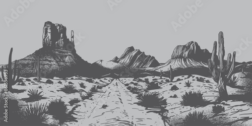 Vintage retro engraving woodcut style sketch draw paint of mountain rock hill peak