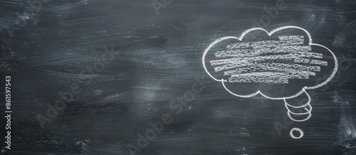 Chalk drawing in speech bub...