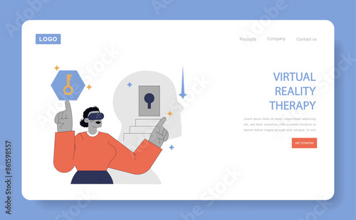 AI In Psychology. Flat Vector Illustration