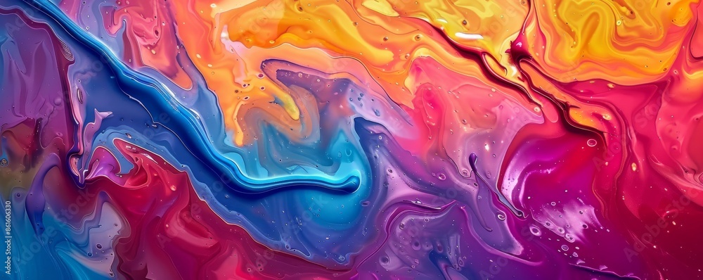 Vibrant abstract colorful liquid art with various swirling hues Vibrant abstract colorful liquid art with various swirling hues