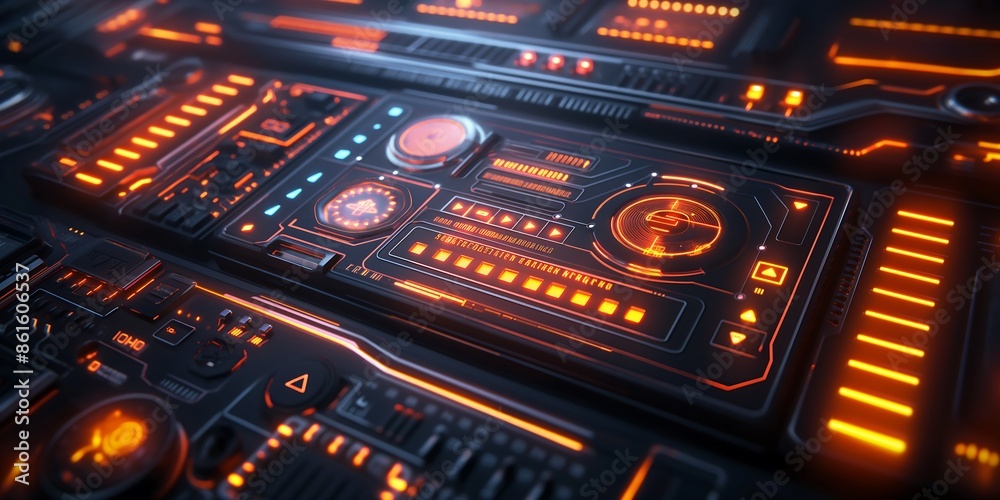 Glowing Gaming Interface High-tech gaming background with a glowing ...