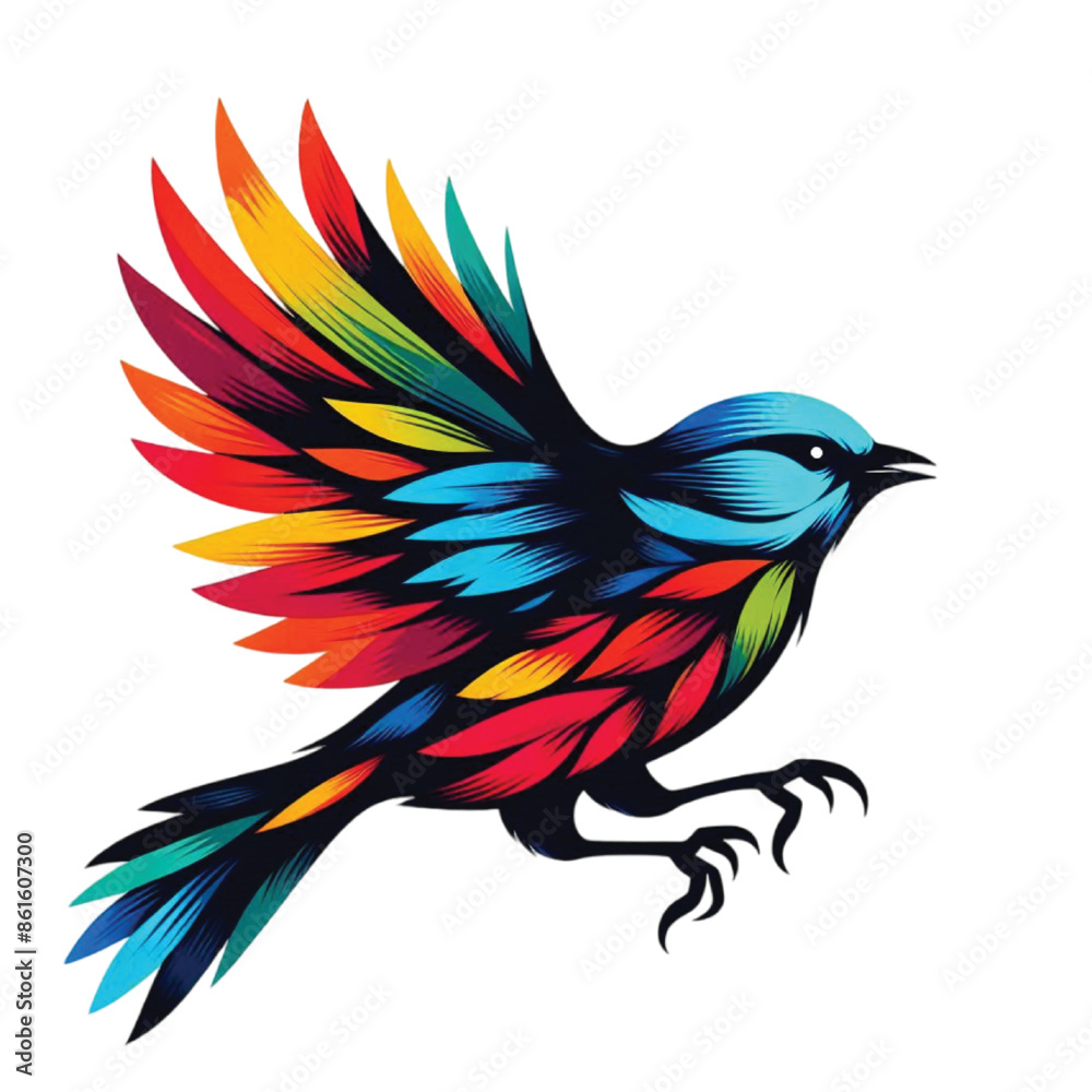 Silhouette colorful Bird Silhouette colorful Bird