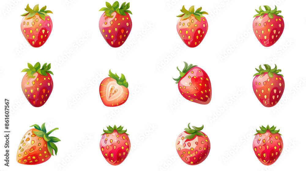 Collection of Cartoon Strawberries Collection of Cartoon Strawberries
