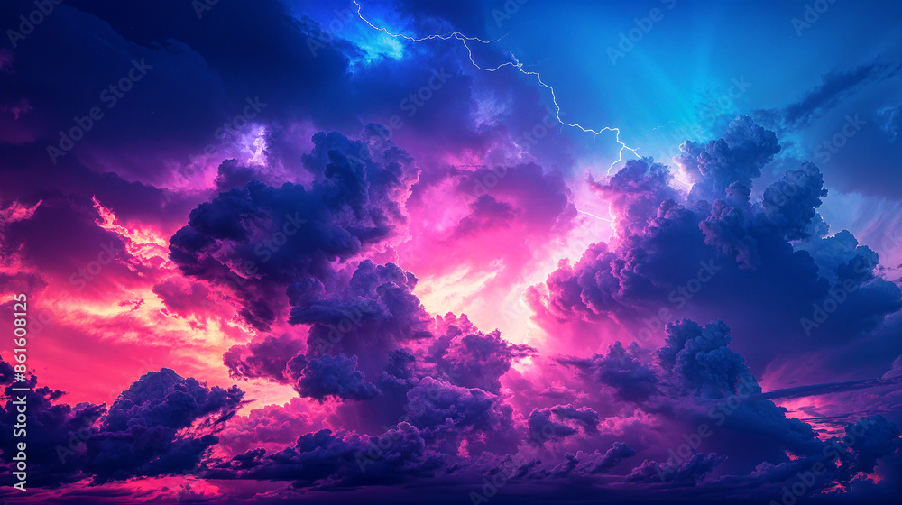 Naklejka premium thunderclouds with lightning