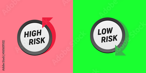 Low risk and high risk arrow icon