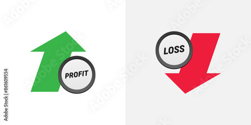 Profit and loss up and down arrow icon