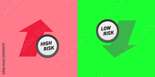 Low risk and high risk arrow icon