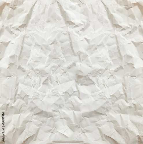 White crumpled canvas paper bag texture abstract background