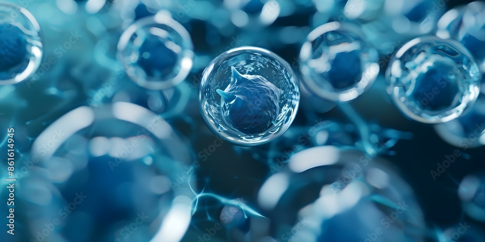 Fotografie Highly detailed close-up of a computer-generated cell image
