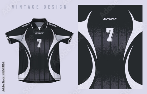 Fabric textile vintage design for Sport t-shirt, Soccer jersey mockup for football club. uniform front view.