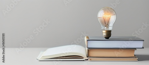 Books stacked next to an op...