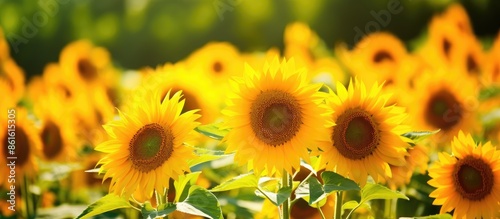 Sunflower garden with seeds...