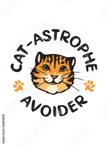 Cat astrophe avoider vector t shirt design, cat lover t-shirt