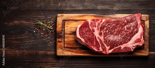 Marbled beef striploin stea...