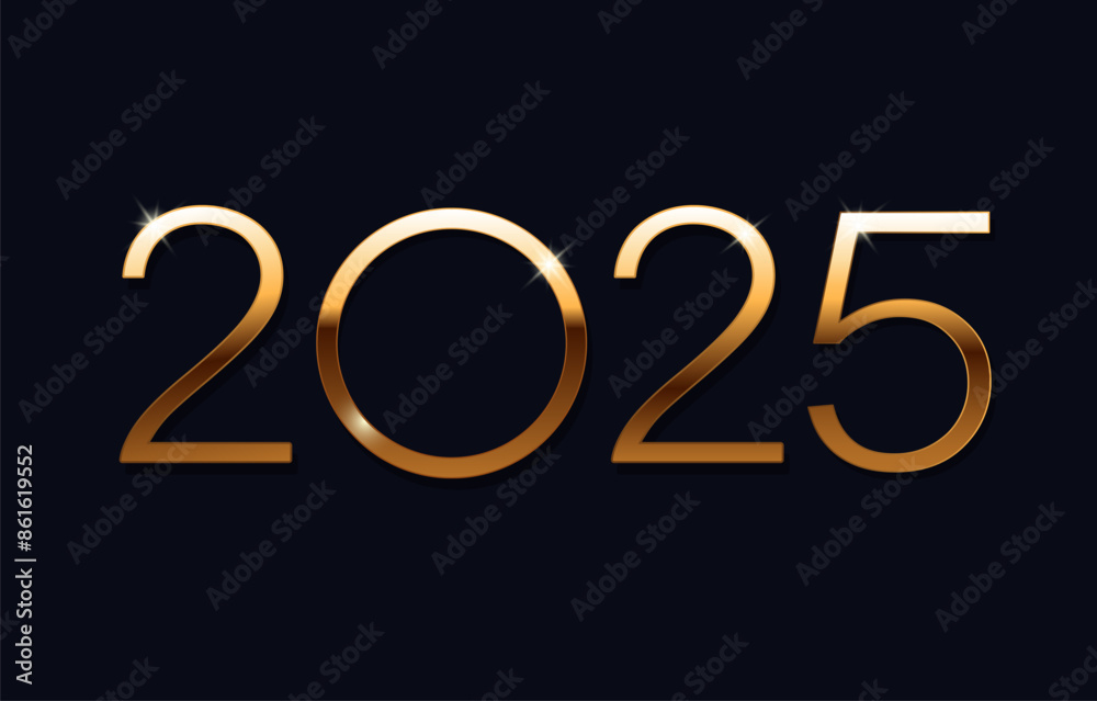 Happy new year 2025 background. Elements for design. Concept of a holiday card. Vector illustration with golden numbers. Happy new year 2025 background. Elements for design. Concept of a holiday card. Vector illustration with golden numbers.