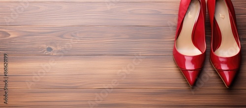Top view of elegant red hig...