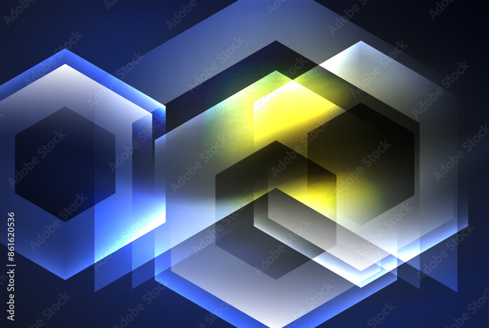Arrow hexagon neon light glowing shapes background. Vector illustration For Wallpaper, Banner, Background, Card, Book Illustration, landing page Arrow hexagon neon light glowing shapes background. Vector illustration For Wallpaper, Banner, Background, Card, Book Illustration, landing page