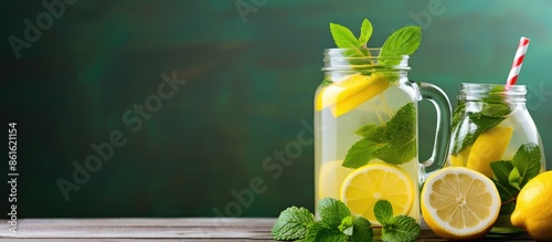 Homemade lemonade with lemo...